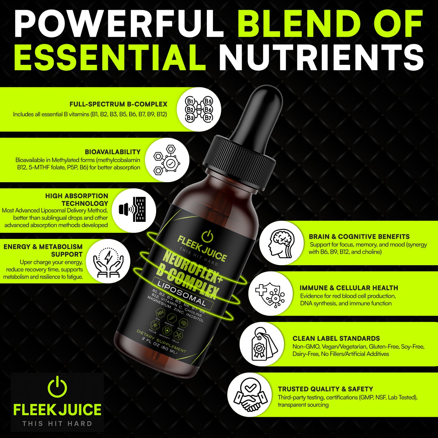 Fleek Juice™ Liposomal NeuroFlex+ B-Complex |